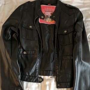 Black leather jacket
